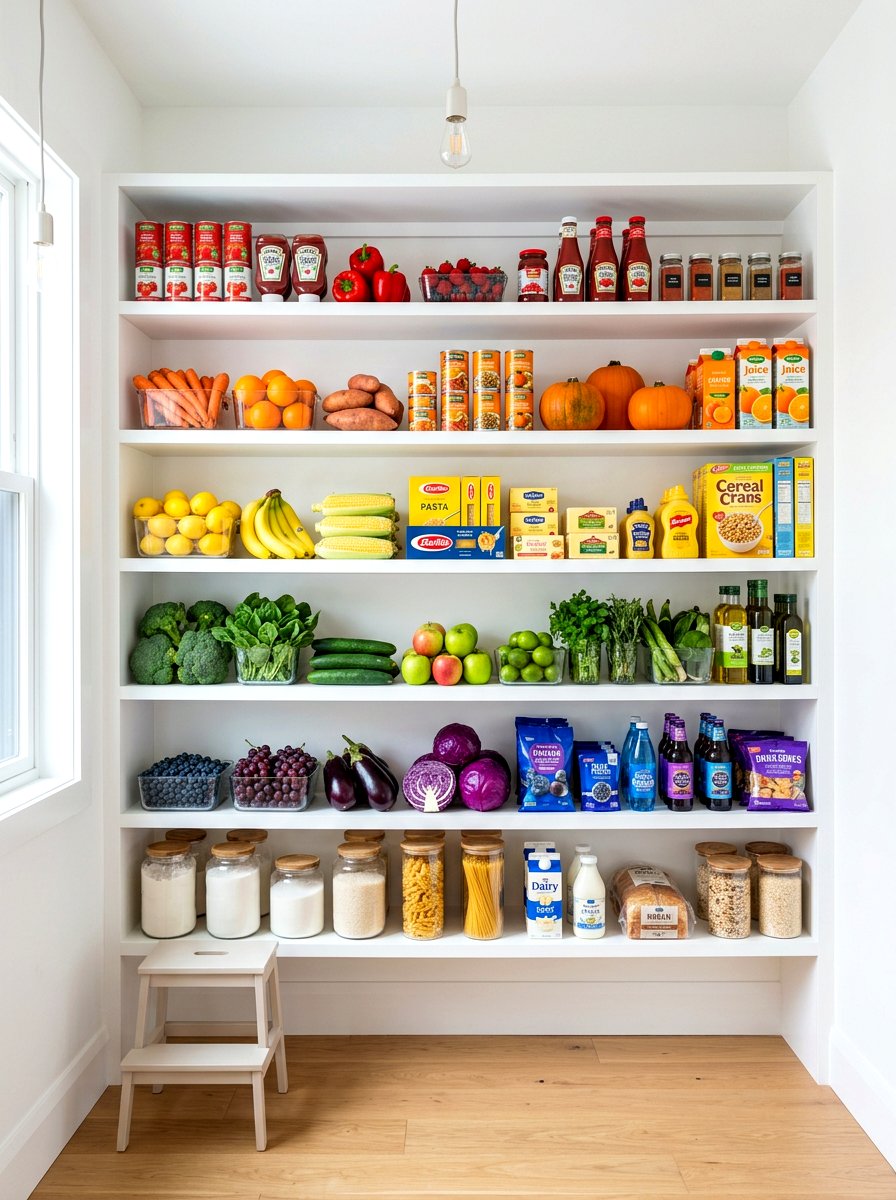 Color coded food storage - 30 reach in pantry ideas