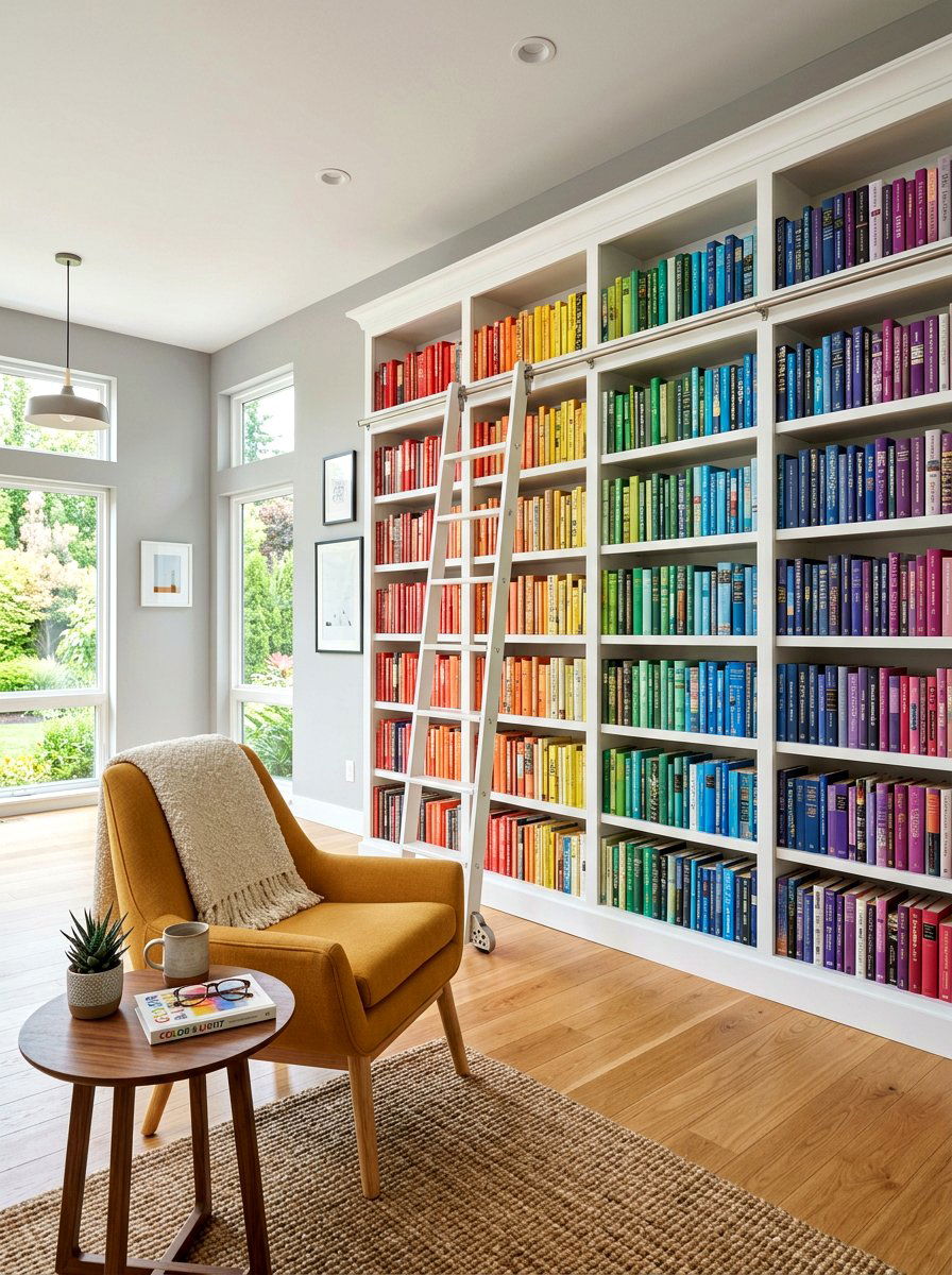 Color coded rainbow library - 30 book lover teen room ideas