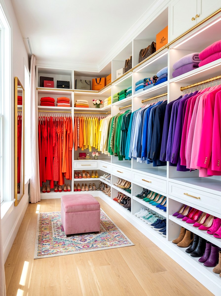 Color coordinated closet - 30 aesthetic closet organization ideas