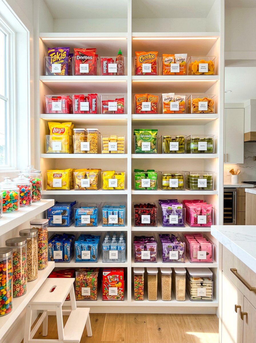 Color coordinated pantry - 30 pantry snack zone ideas