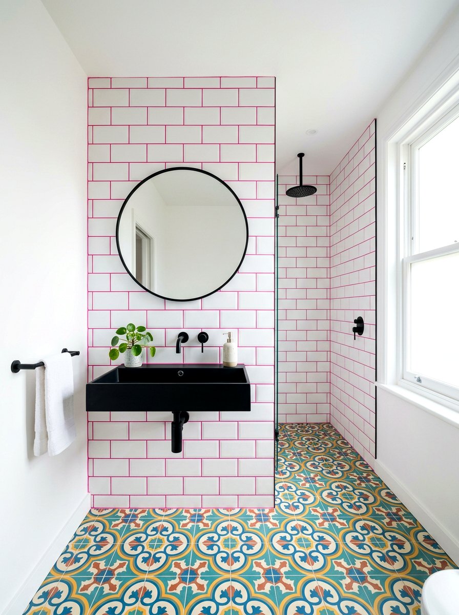 Colored Bathroom Grout - 30 maximalist bathroom ideas