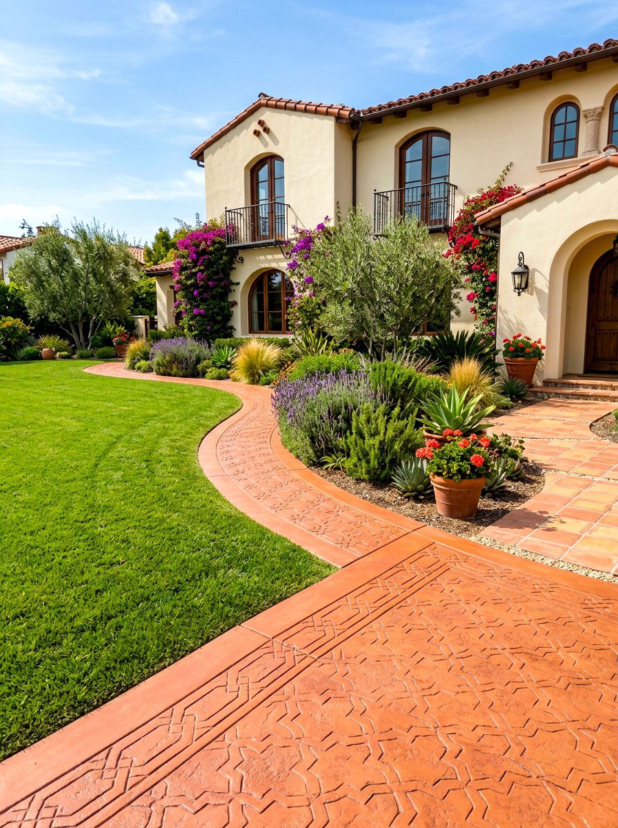 Colored Concrete Edging - 30 mow strip ideas