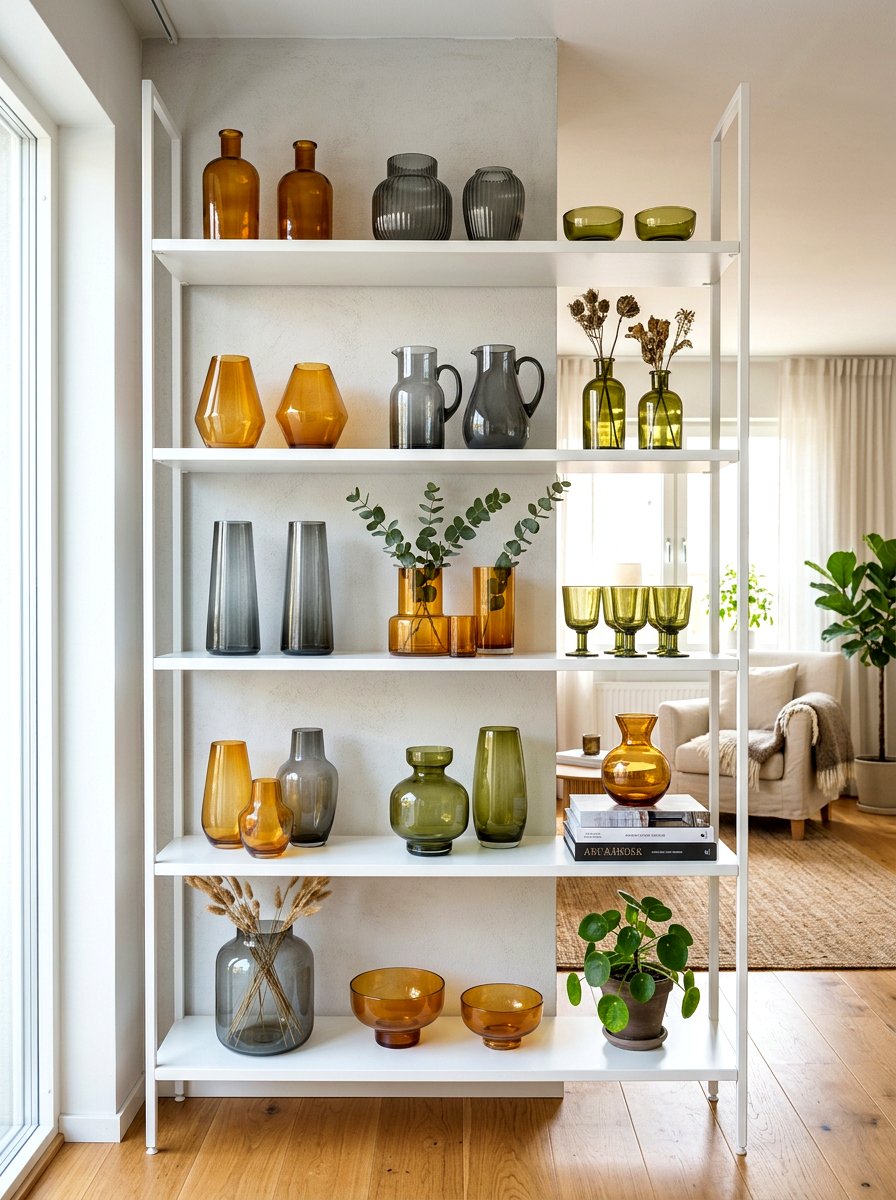 Colored Glass Decor - 30 newstalgia home decor ideas