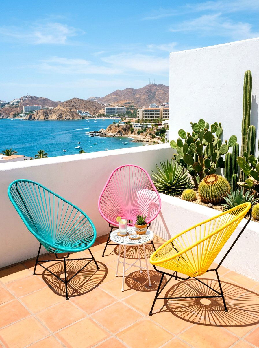 Colorful Acapulco Chairs - 30 terrace seating ideas