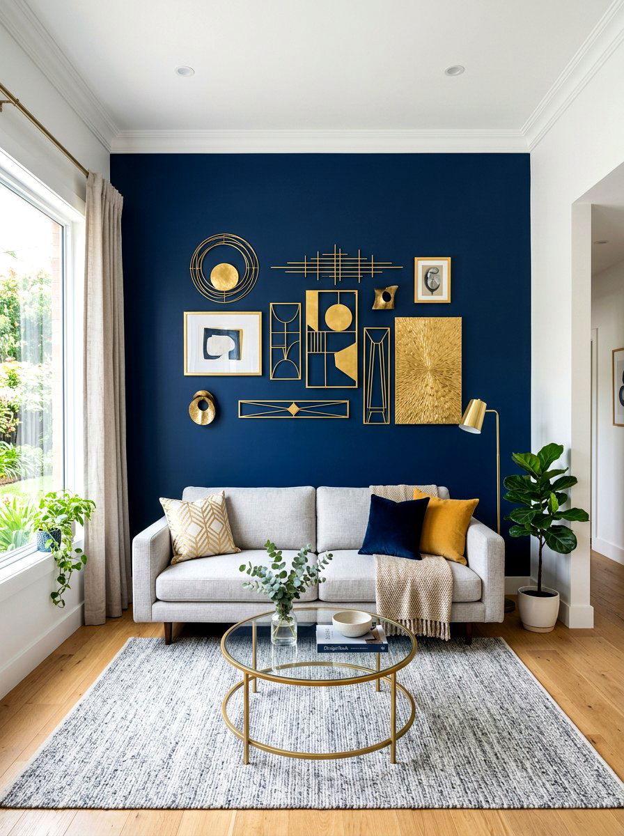 Colorful Accent Wall - 30 collected apartment decor ideas