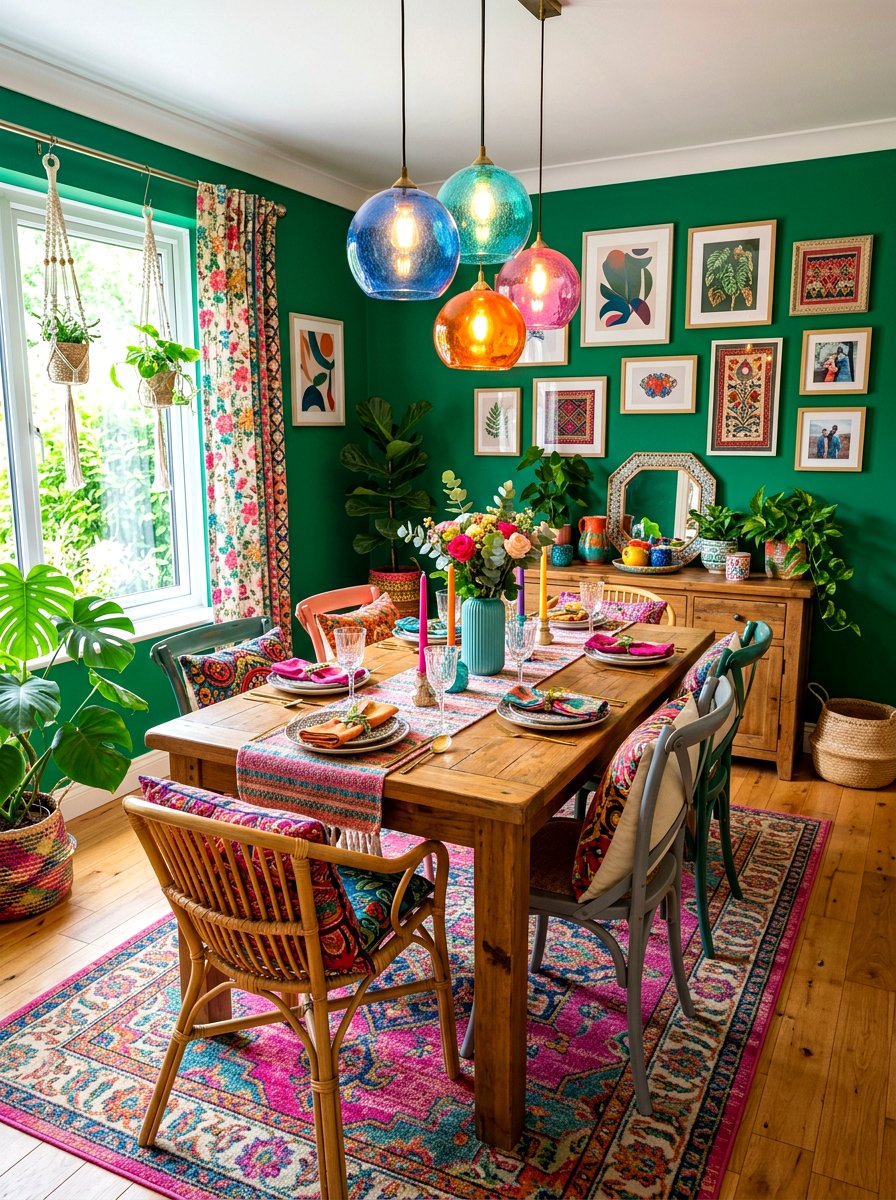 Colorful Boho Dining Room - 30 boho dining room ideas