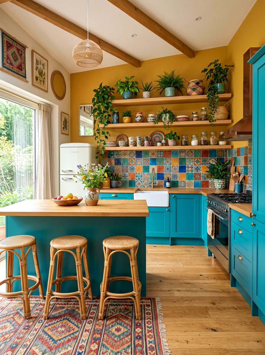 Colorful Boho Kitchen - 30 boho kitchen ideas