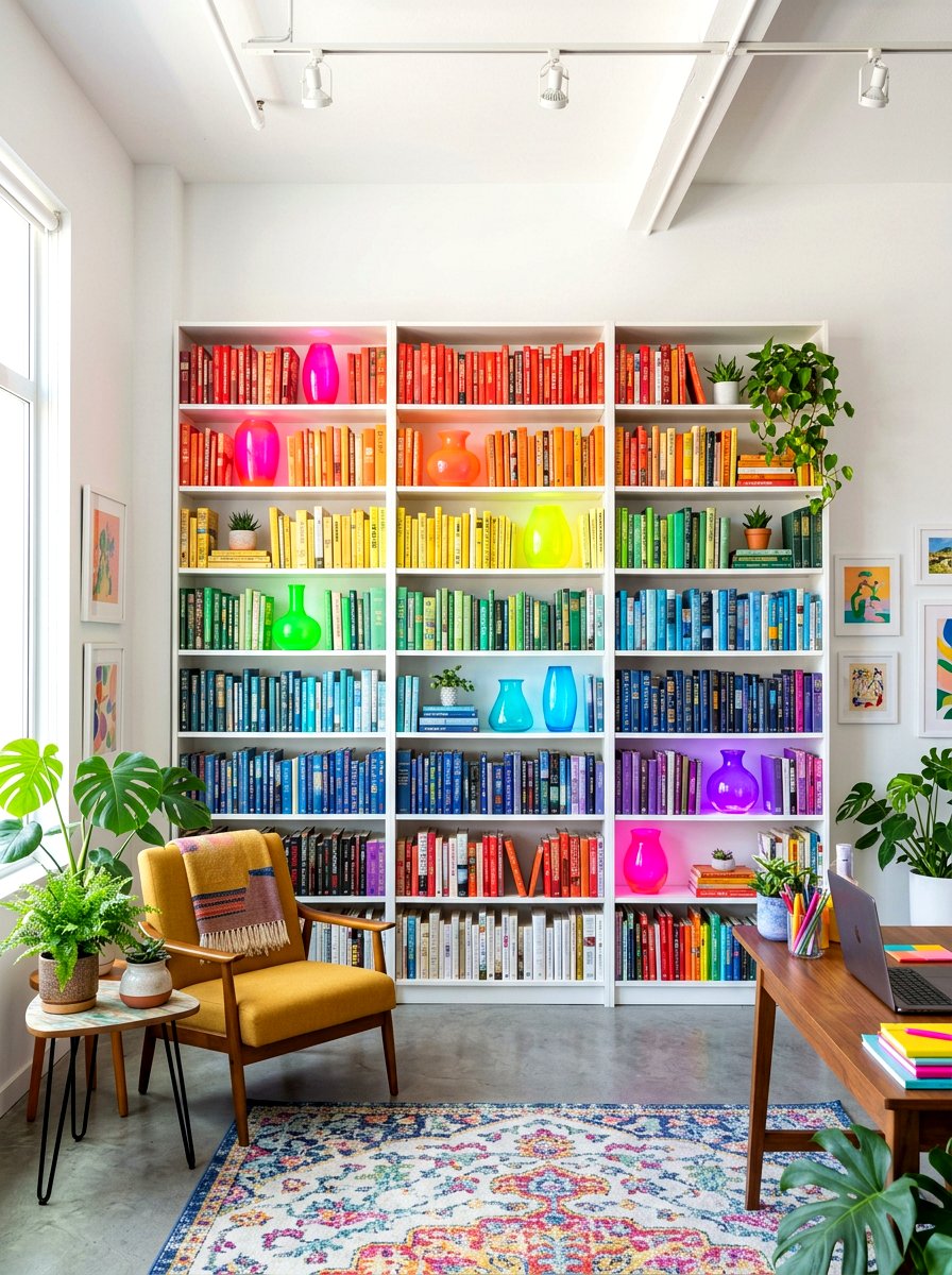 Colorful Bookcase Styling - 30 shelf styling ideas