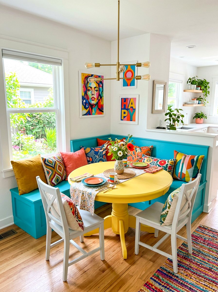 Colorful Breakfast Nook Bench - 30 breakfast nook bench ideas