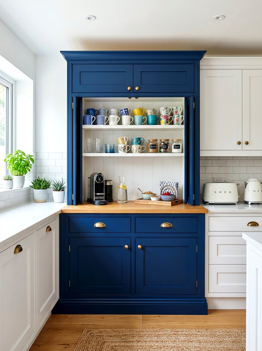 Colorful Breakfast Station Cabinet - 30 built in breakfast station ideas