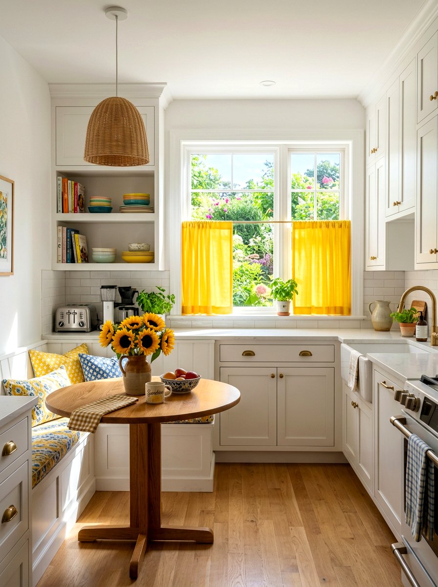 Colorful Cafe Curtain Kitchen - 30 cafe curtain kitchen ideas