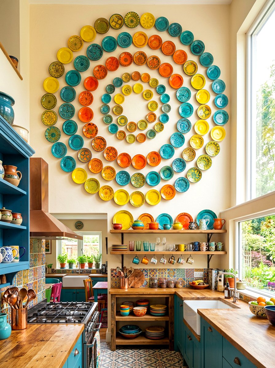 Colorful Ceramic Plate Gallery - 30 plate display kitchen ideas