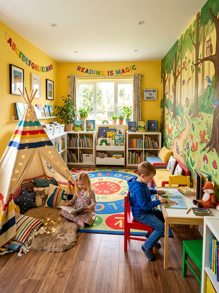 Colorful Childrens Reading Room - 30 reading den ideas