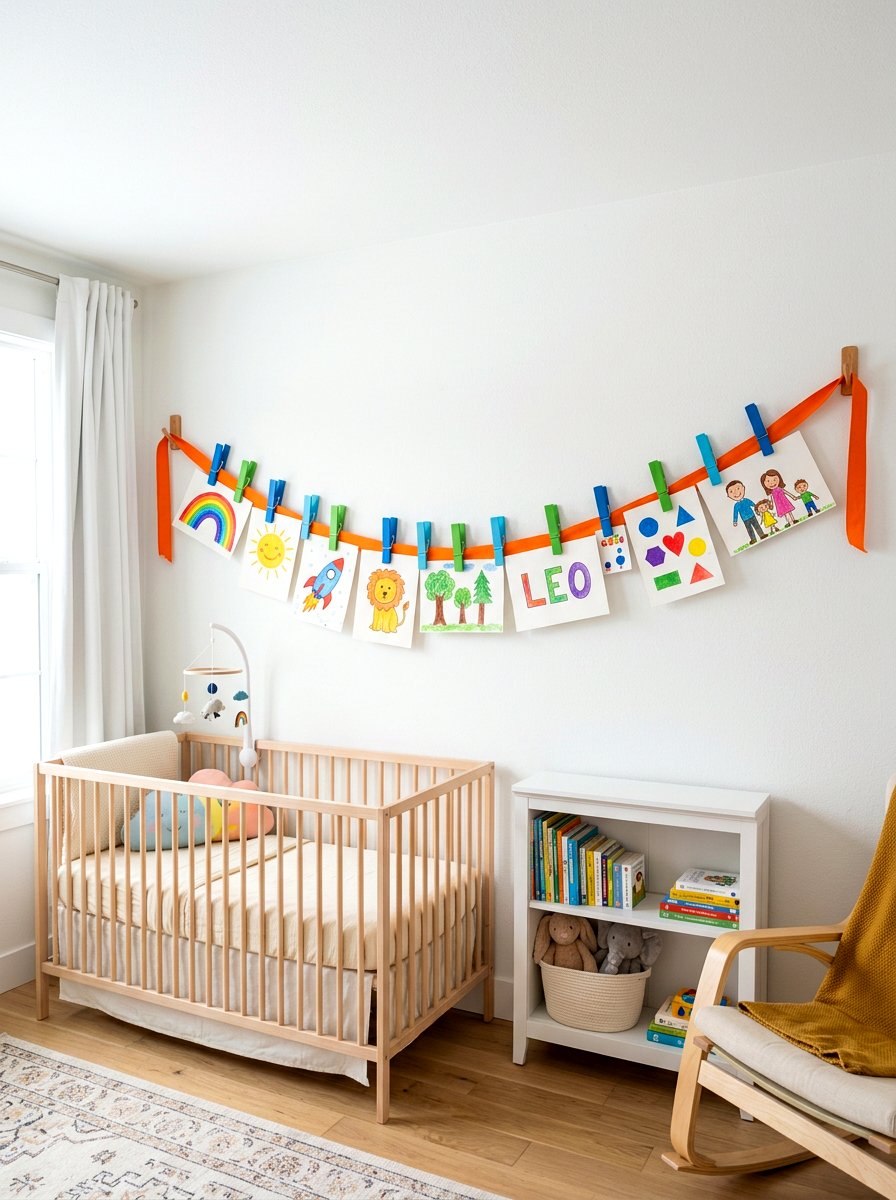 Colorful Clip Art Line - 30 kids art display ideas