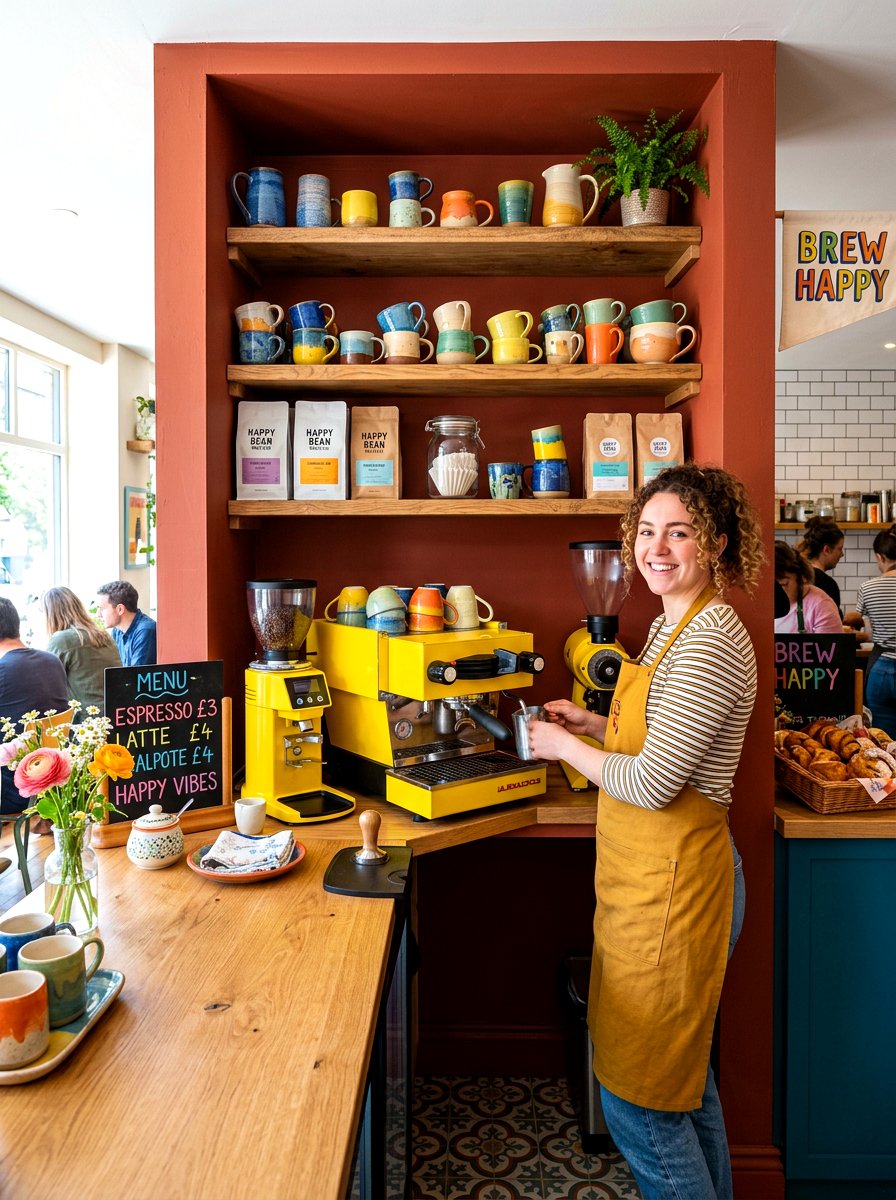 Colorful Coffee Bar - 30 coffee nook pantry ideas