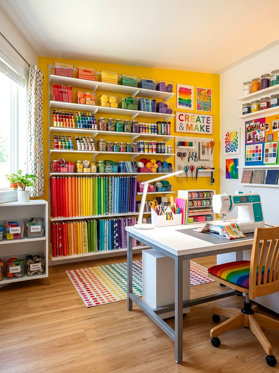 Colorful Craft Room - 30 craft room ideas