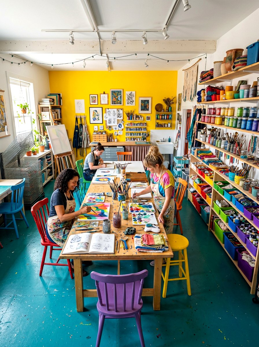 Colorful Creative Art Studio - 30 art studio room ideas