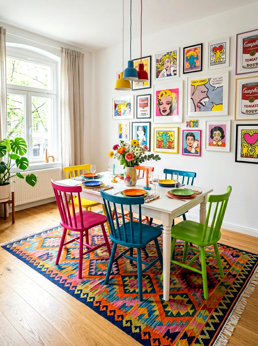 Colorful Dining Room - 30 apartment dining room ideas