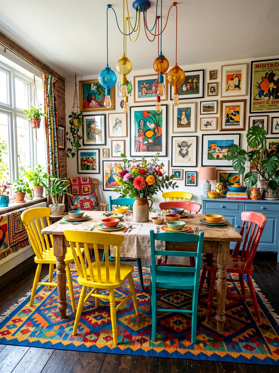 Colorful Eclectic Dining Room - 30 viral dining room ideas