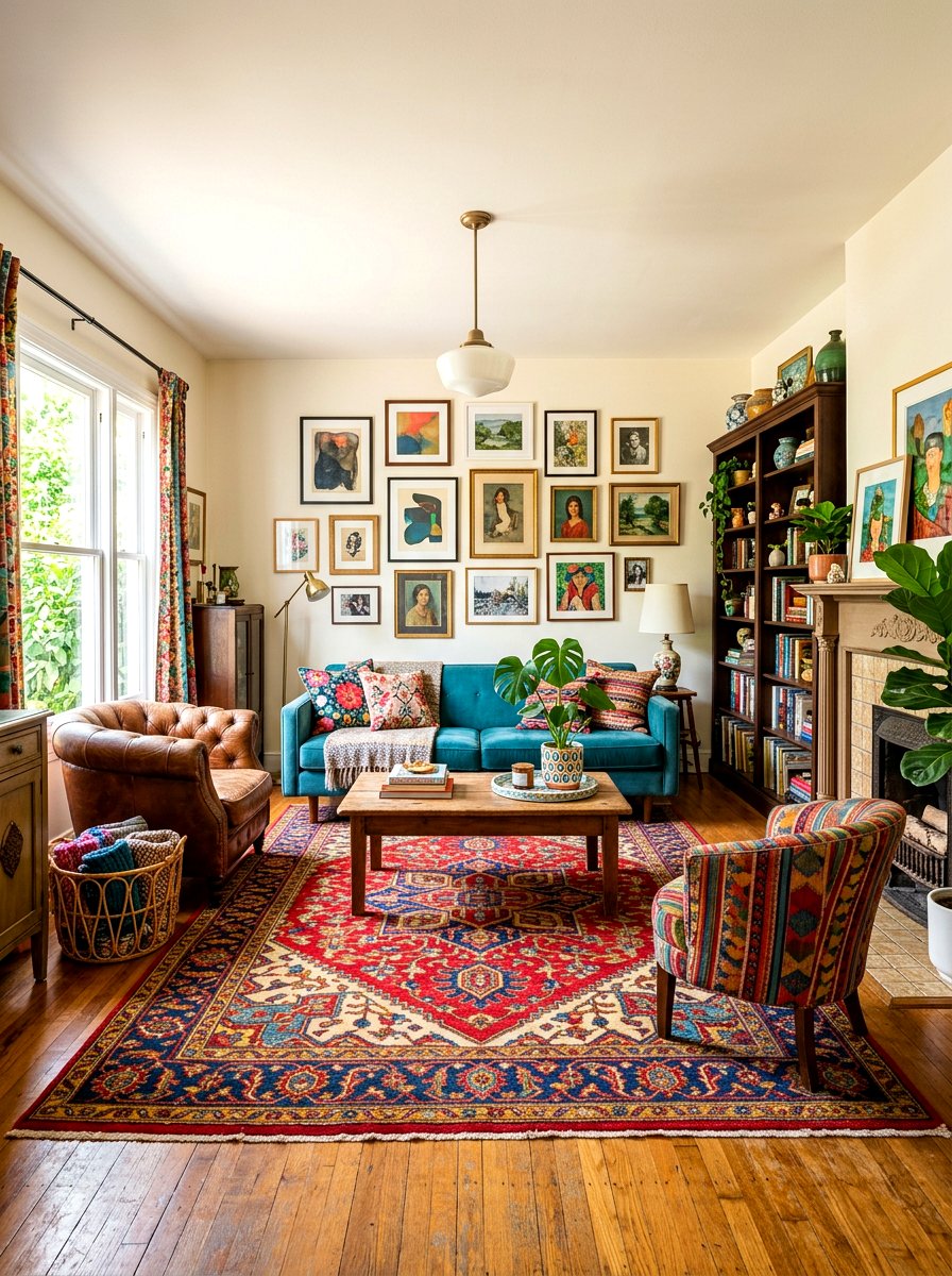 Colorful Eclectic Family Room - 30 family room decor ideas