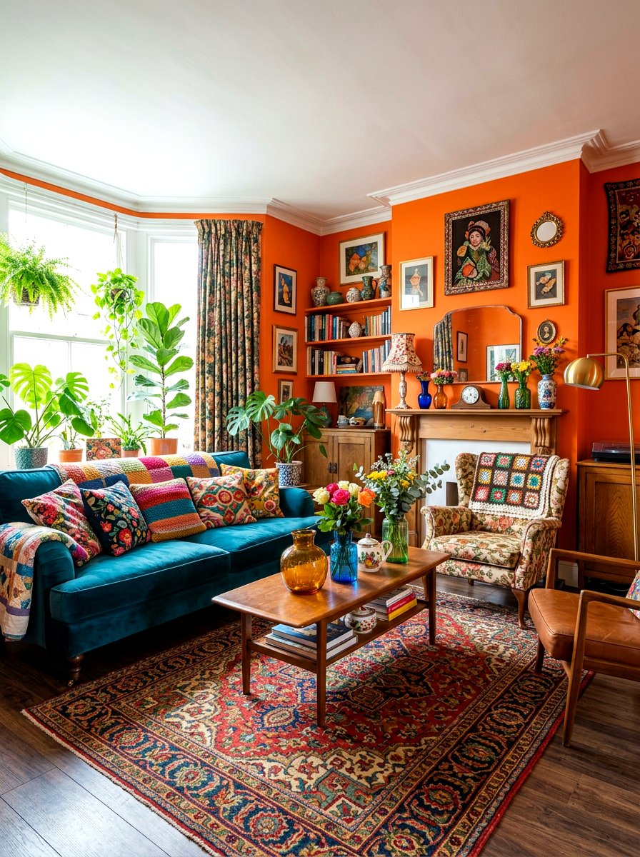 Colorful Eclectic Living Room - 30 grandma core living room ideas