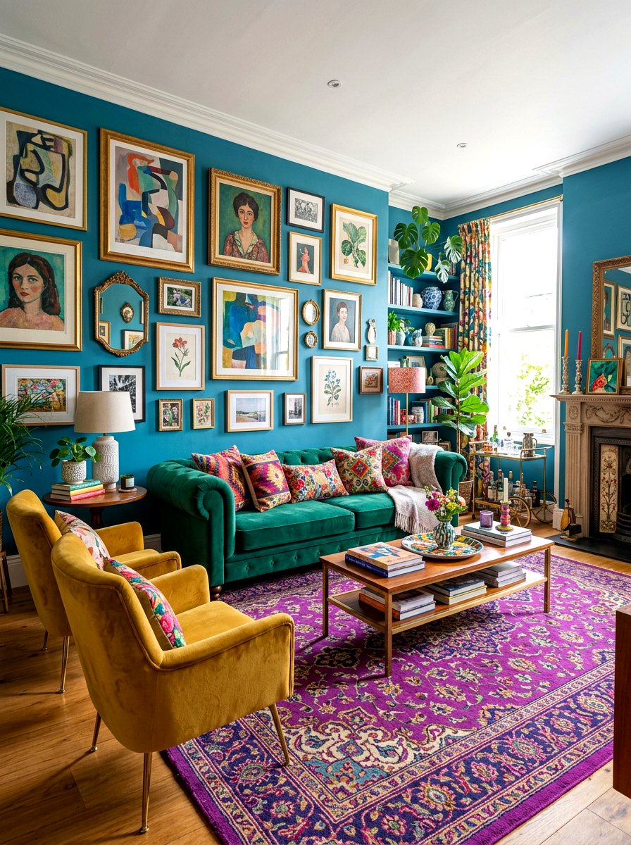 Colorful Eclectic Living Room - 30 maximalist decor ideas