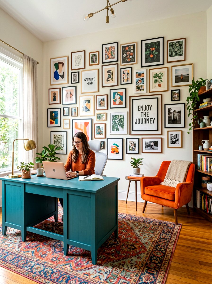 Colorful Eclectic Office - 30 home office decor ideas