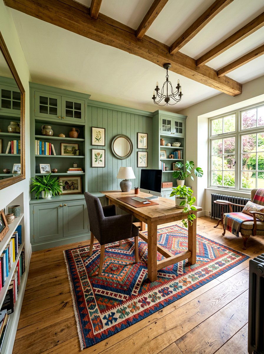 Colorful Farmhouse Office - 30 farmhouse home office ideas