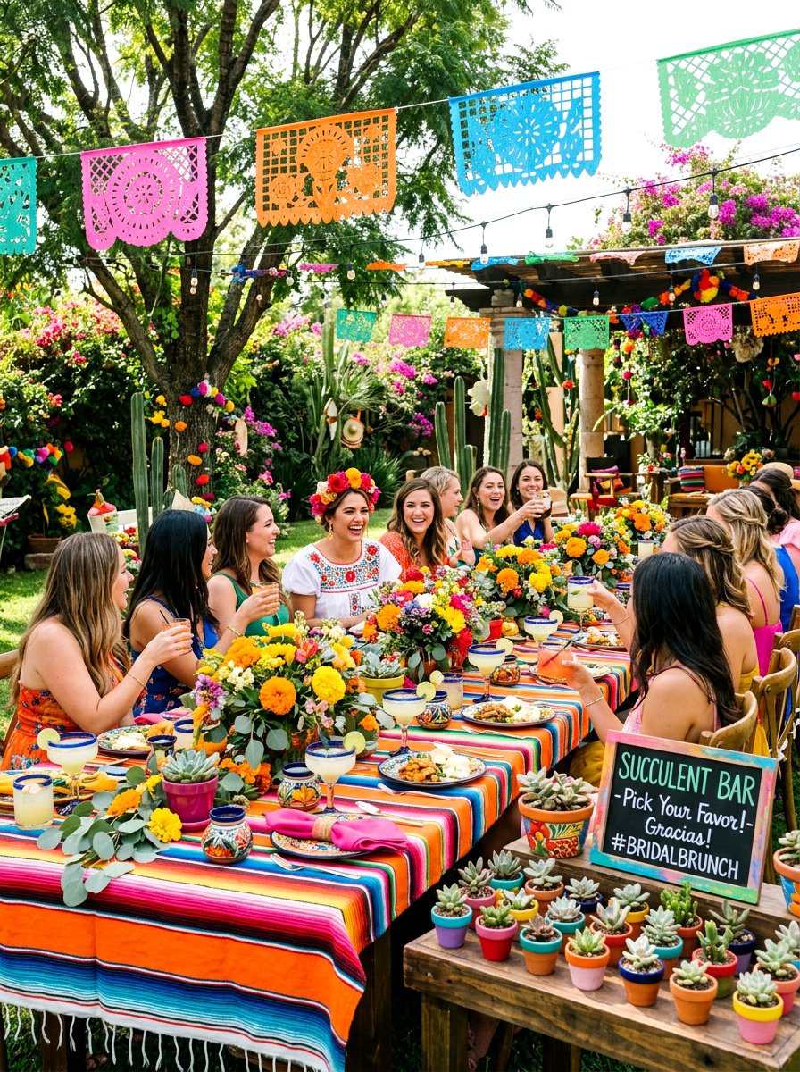 Colorful Fiesta Theme - 30 backyard bridal brunch ideas