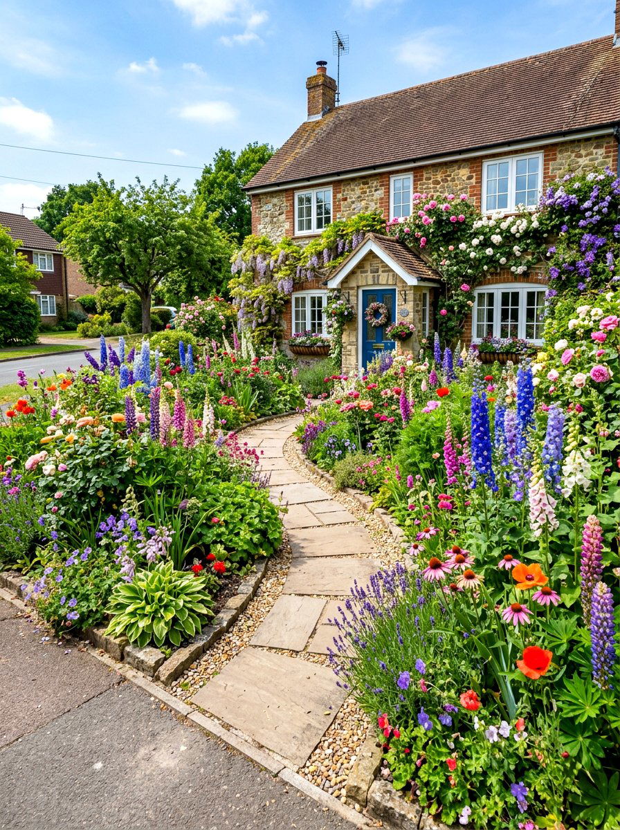 Colorful Front Yard Garden - 30 cottage garden ideas
