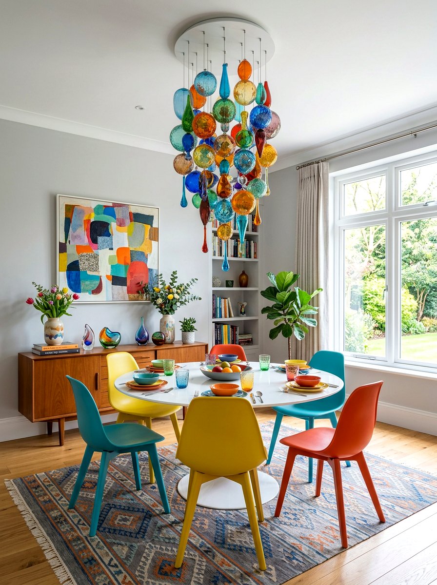 Colorful Glass Cluster - 30 pendant light cluster ideas
