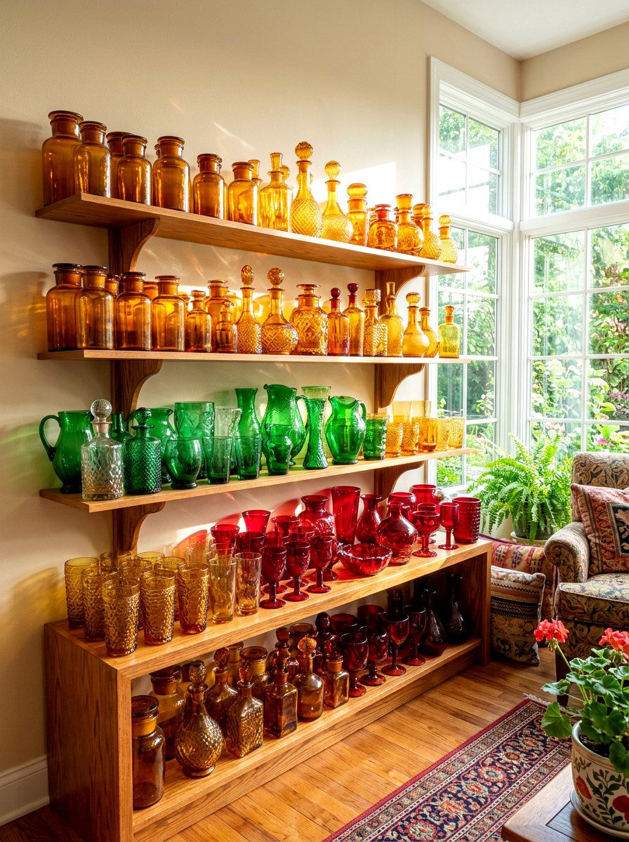 Colorful Glass Collection - 30 maximalist decor ideas