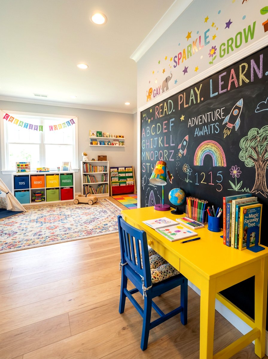 Colorful Kids Study - 30 study hall nook ideas