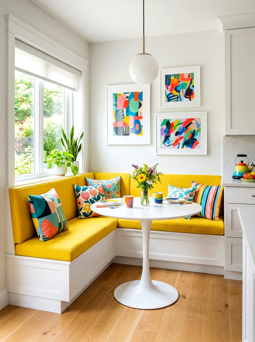 Colorful Kitchen Booth - 30 cozy breakfast corner ideas