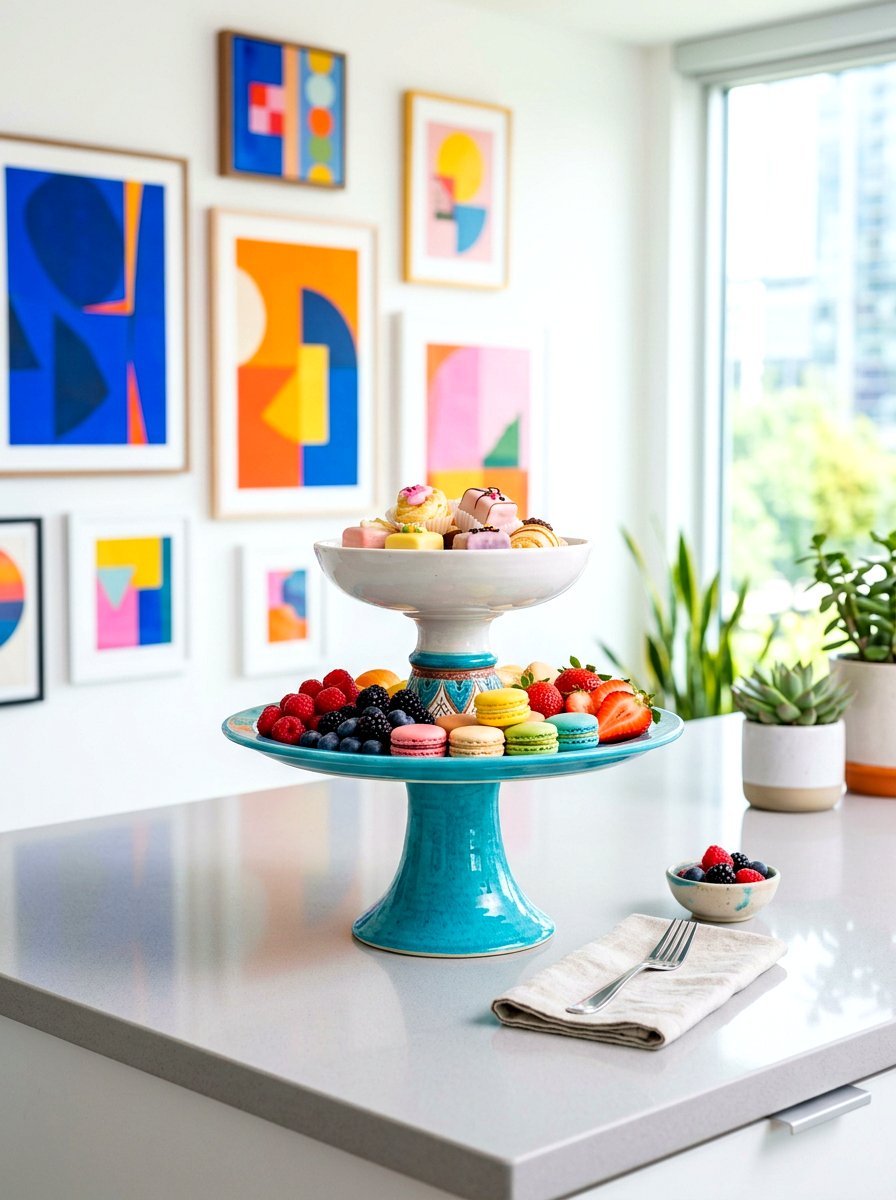 Colorful Kitchen Cake Stand - 30 cake stand kitchen decor ideas