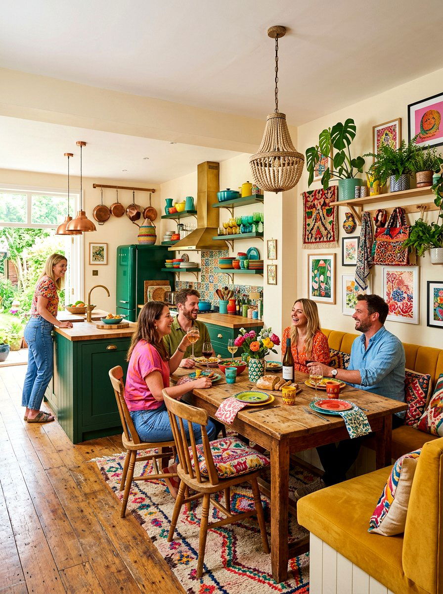 Colorful Kitchen Dining Area - 30 kitchen dining combo ideas