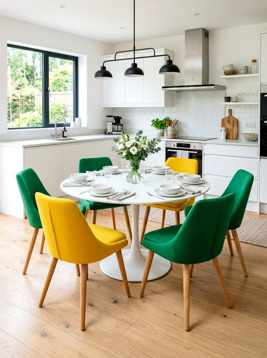 Colorful Kitchen Dining Chairs - 30 kitchen dining area ideas