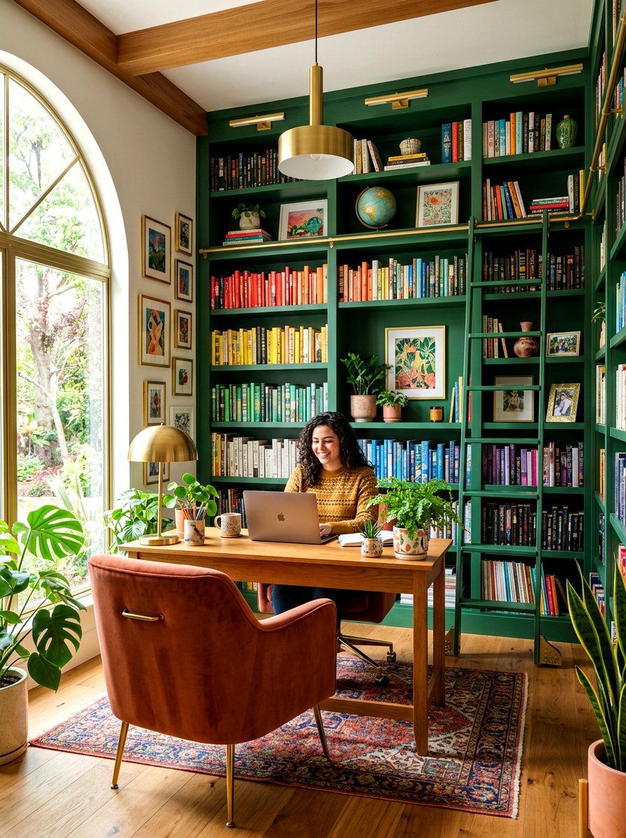 Colorful Library Office - 30 ladder library office ideas