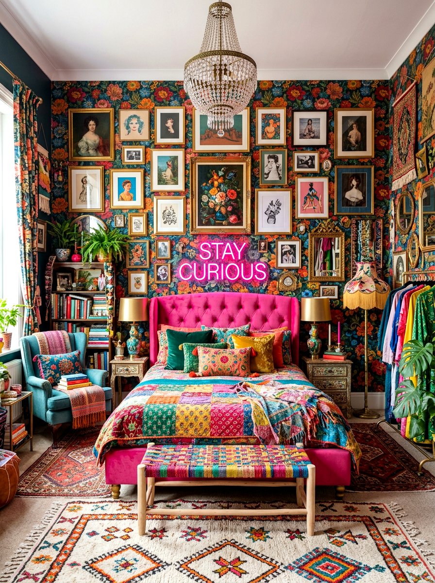 Colorful Maximalist Bedroom - 30 aesthetic bedroom ideas