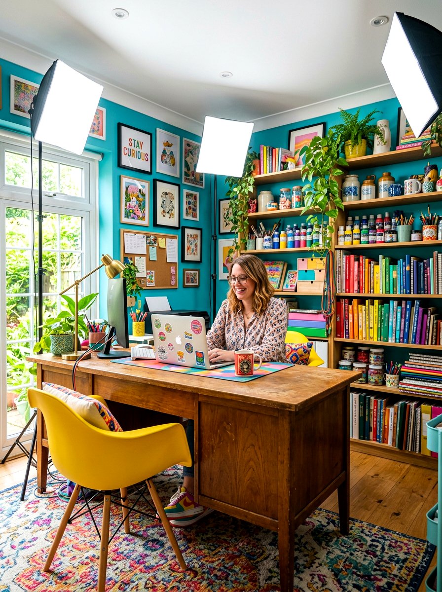 Colorful Maximalist Office - 30 playful maximalist decor ideas