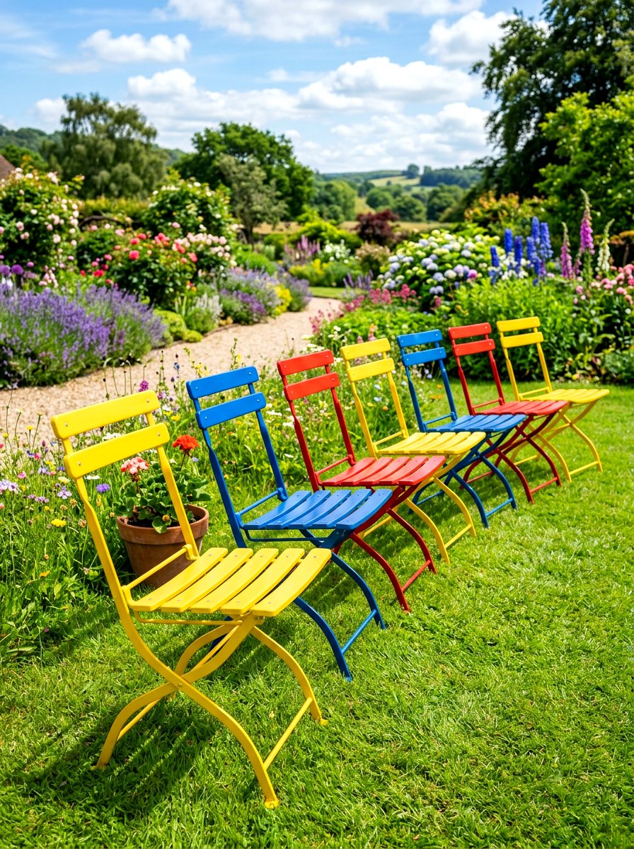 Colorful Metal Folding Chair - 30 folding patio furniture ideas