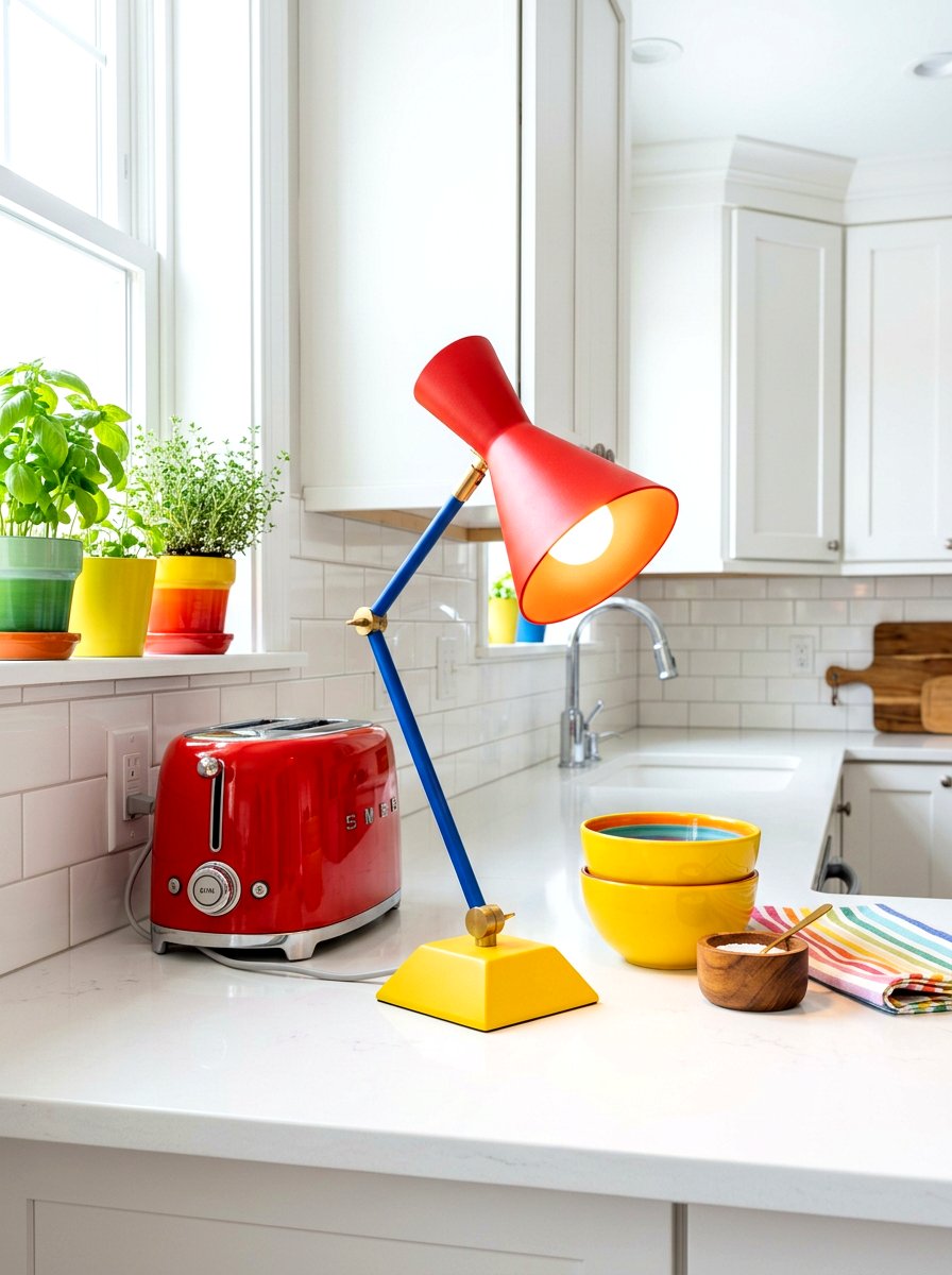 Colorful Metal Lamp - 30 kitchen table lamp ideas