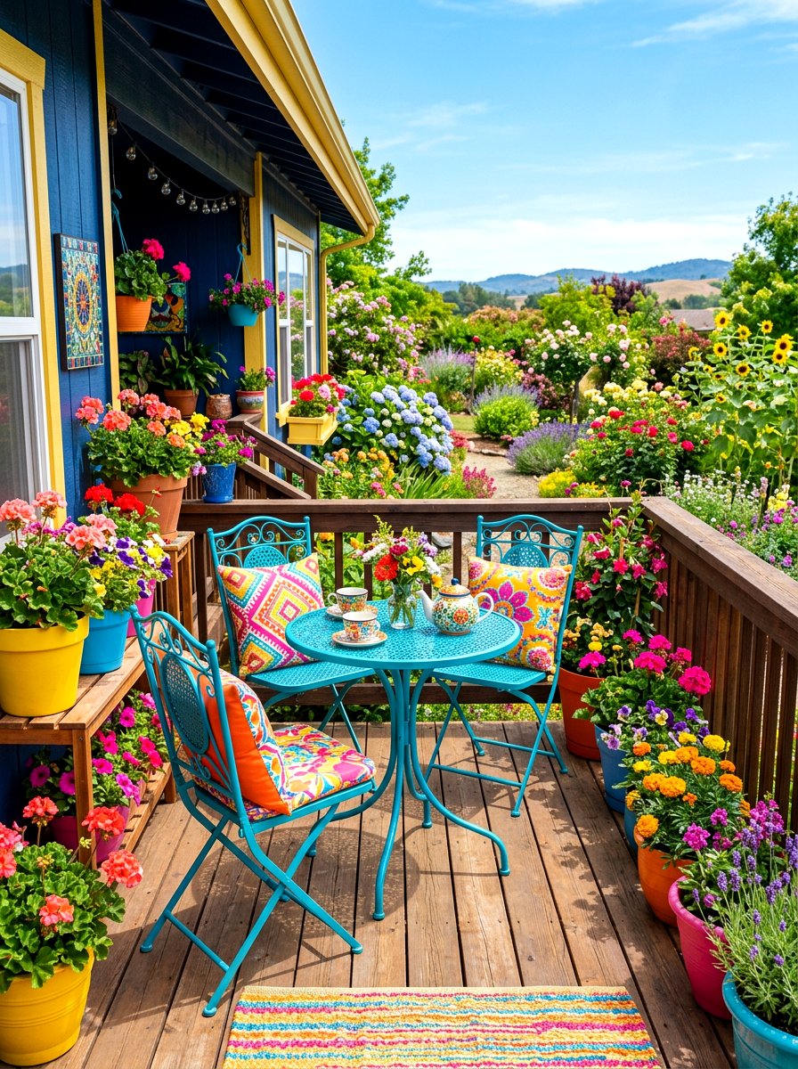 Colorful Metal Set - 30 metal patio furniture ideas