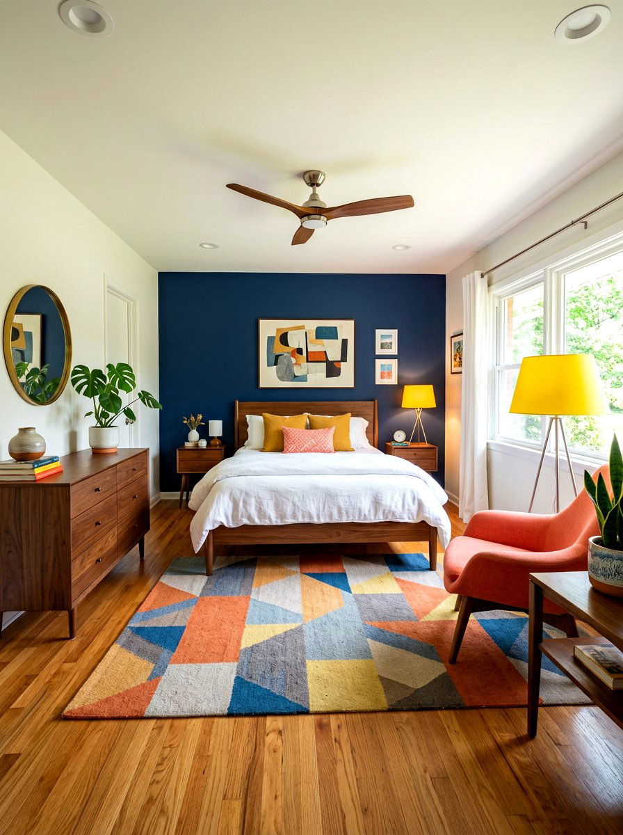 Colorful Midcentury Bedroom - 30 midcentury bedroom ideas