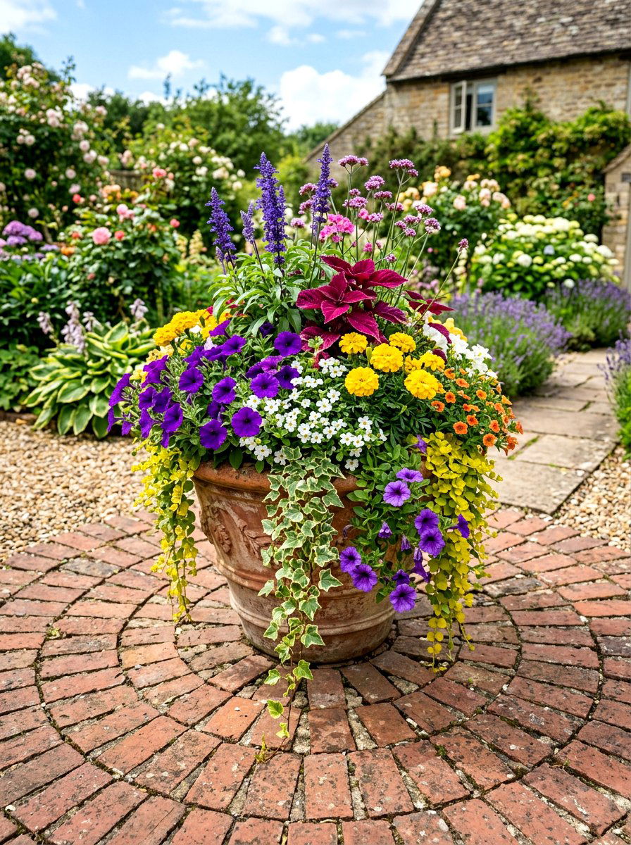 Colorful Mixed Annuals - 30 patio container garden ideas