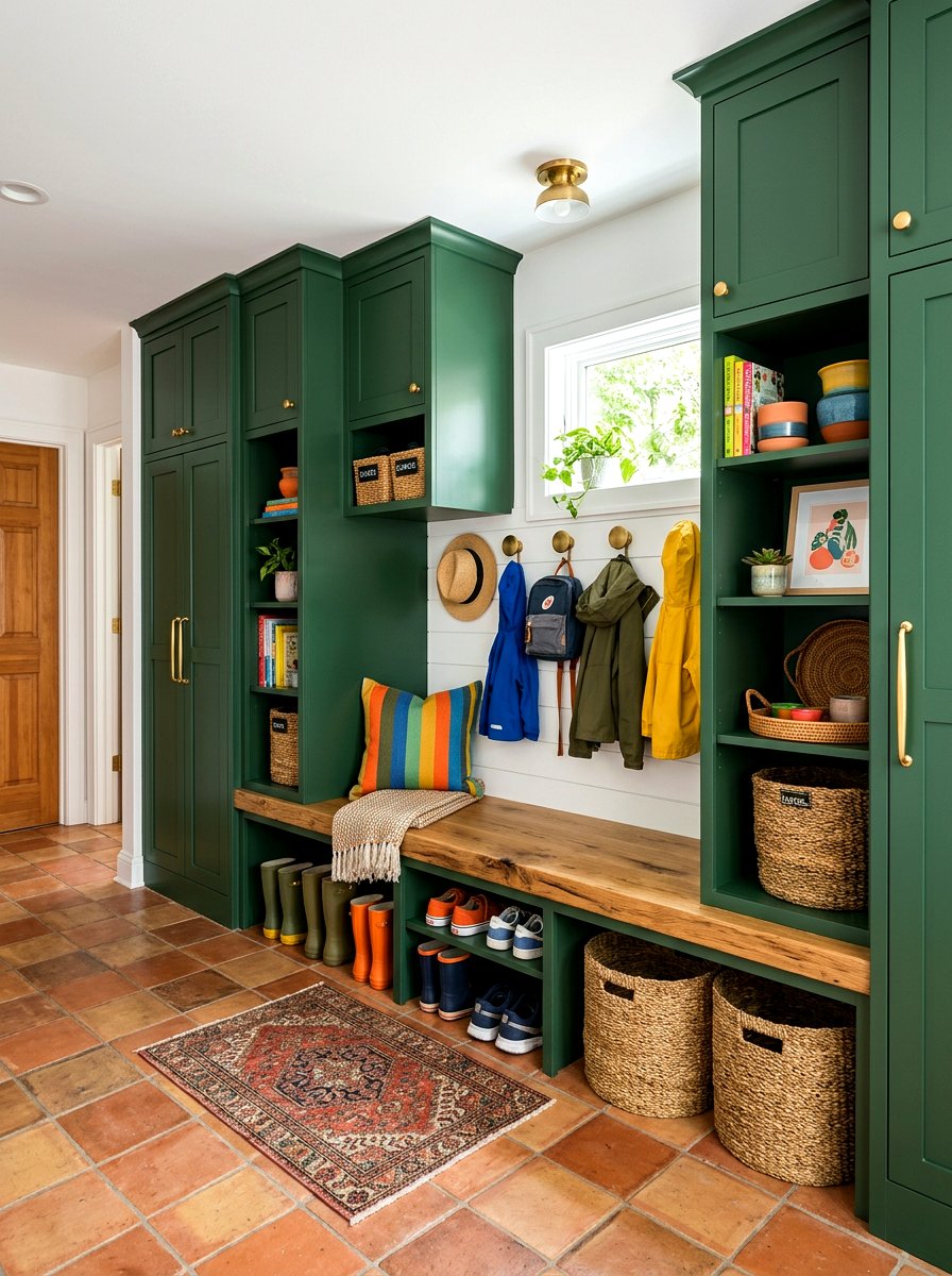 Colorful Mudroom Cabinets - 30 mudroom ideas
