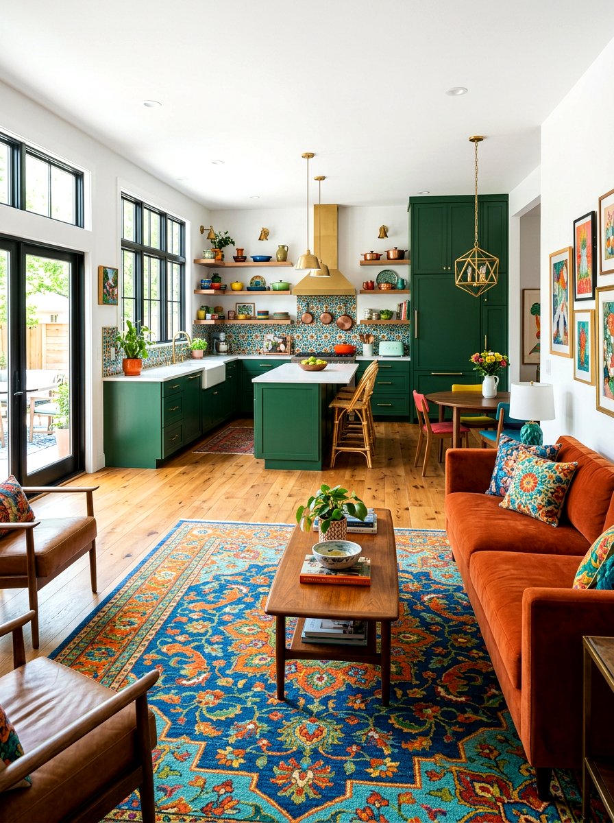 Colorful Open Kitchen - 30 open kitchen ideas