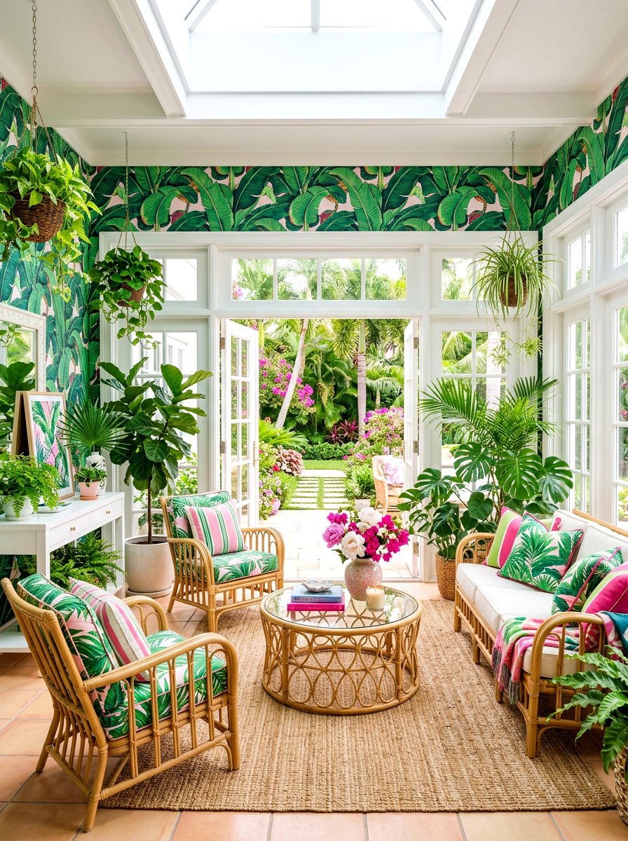 Colorful Palm Leaf Prints - 30 preppy home decor ideas