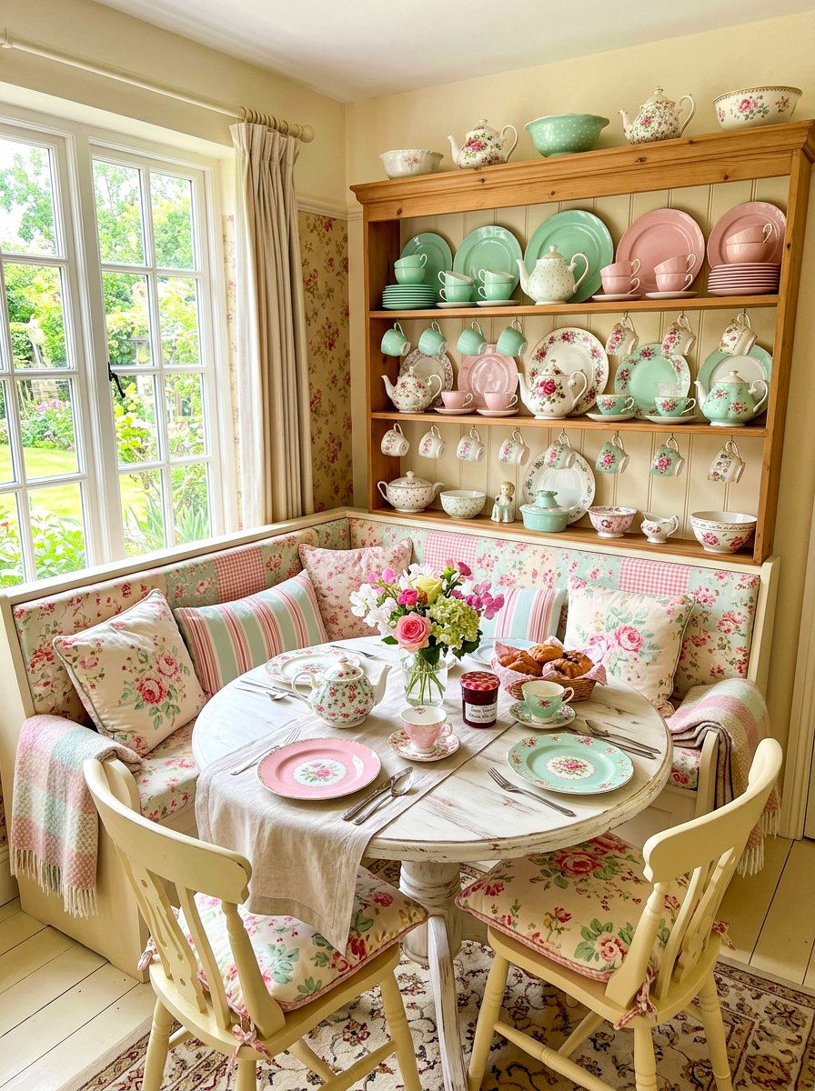 Colorful Pastel China Display - 30 china hutch styling ideas