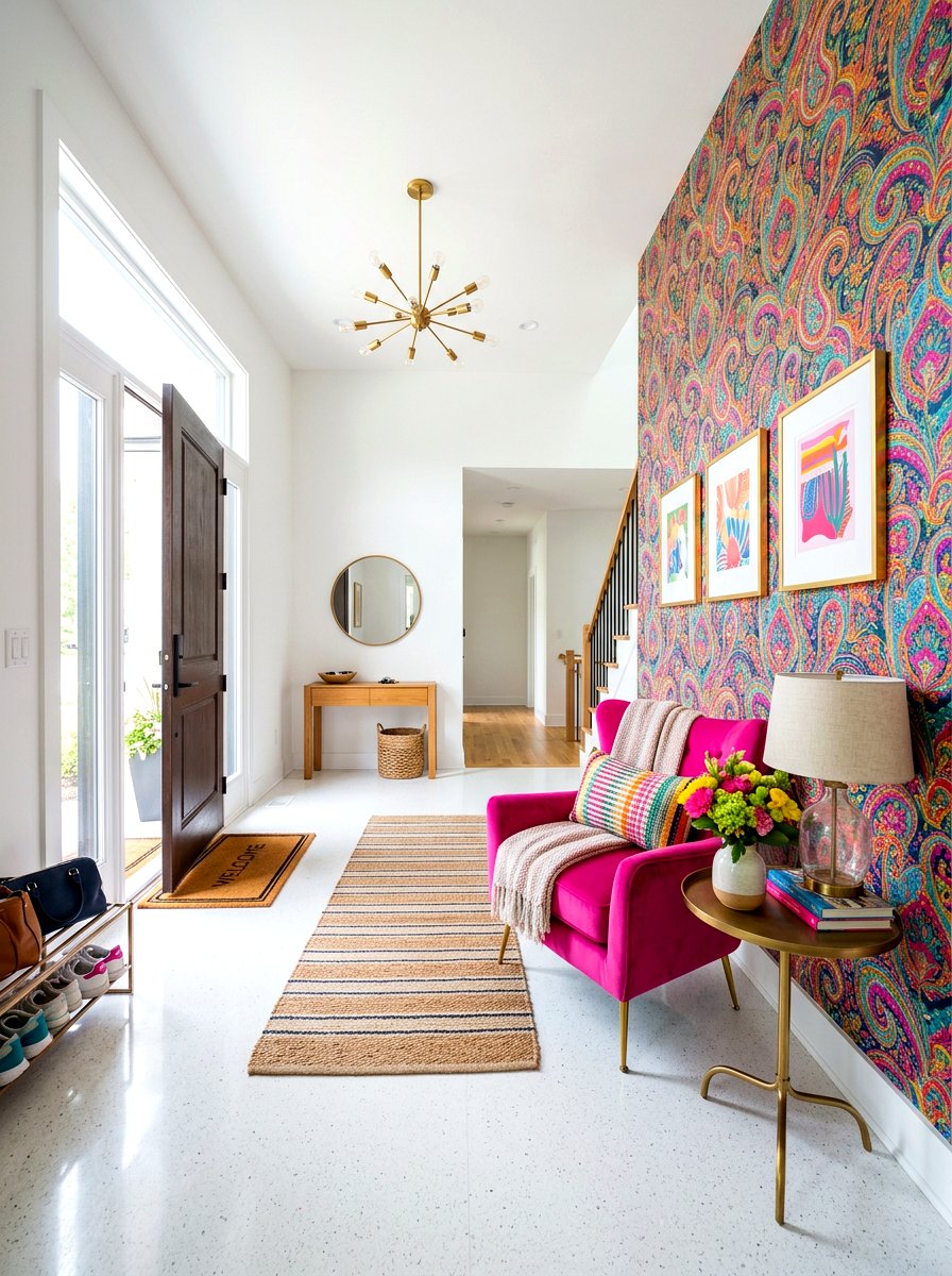 Colorful Pattern Entryway Wallpaper - 30 entry wallpaper ideas